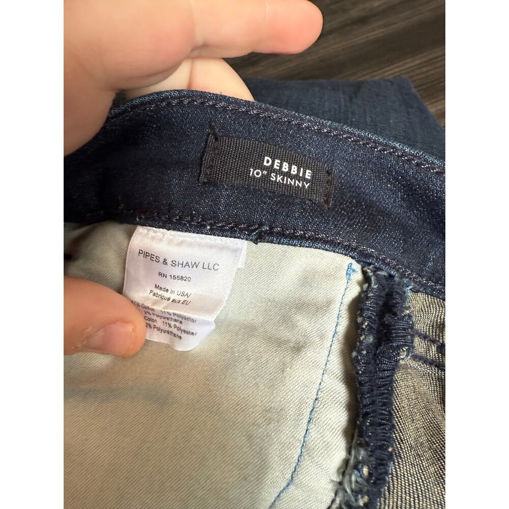 Veronica Beard Debbie 10” Skinny Jeans in Midnight w/Fray in Tux Cut Sz. 0 - Picture 4 of 7